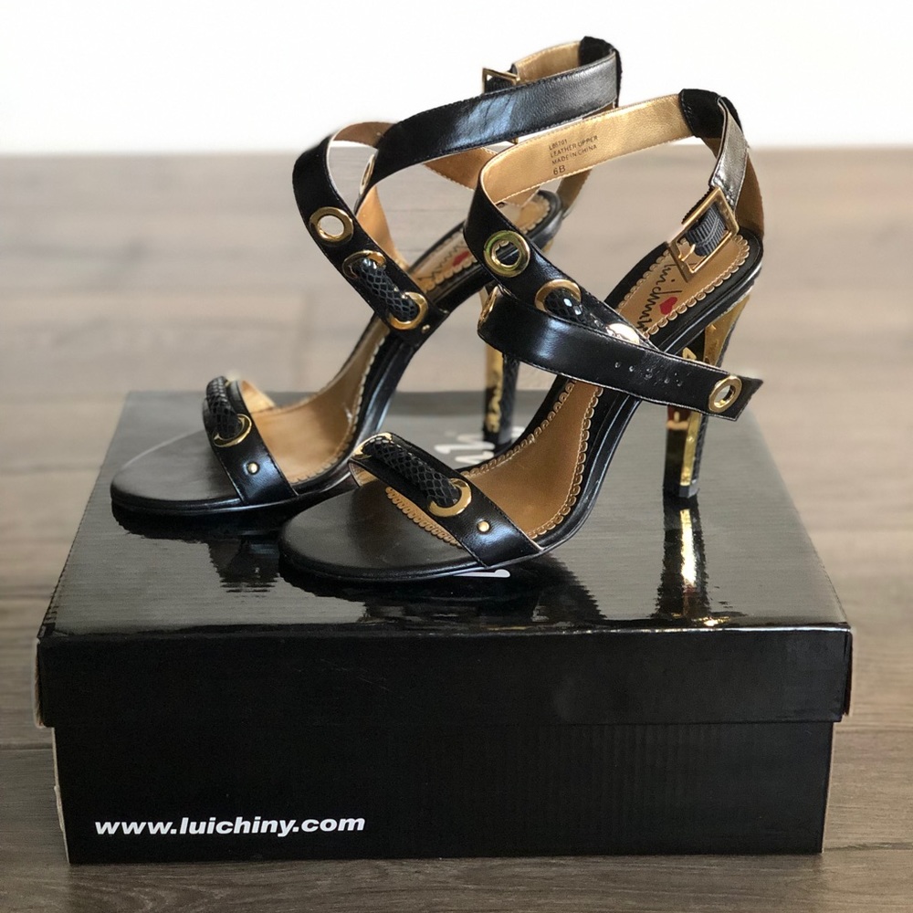 Luichiny Jazzy Black / Snake Strappy Sandals